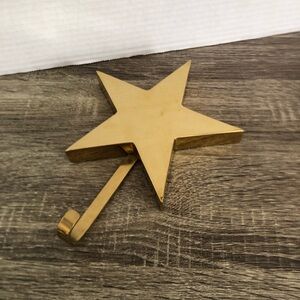 Vtg Brass Star Wall Hook